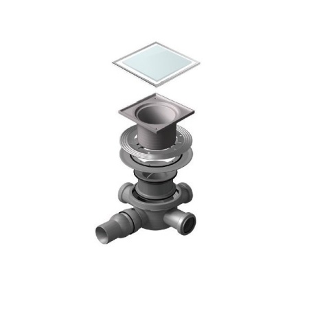 Точечный трап 150х150 мм Confluo Standard White Glass 1,белое стекло, с рамкой PESTAN 13000093