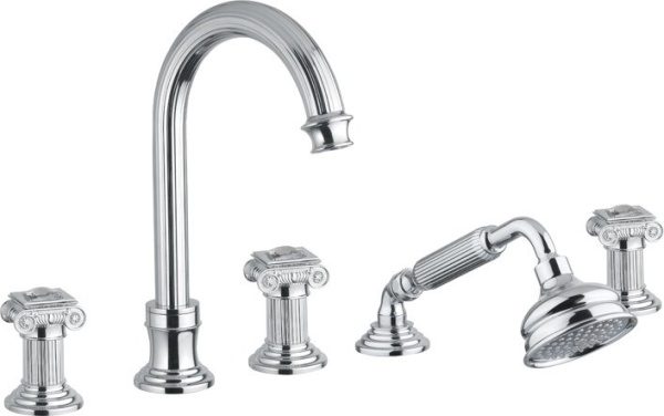 Смеситель на борт ванны с выдвижным душем и переключателем CEZARES OLIMP-BVD OLIMP-BVD-03/24-M Смеситель на борт ванны с выдвижным душем и переключателем CEZARES OLIMP-BVD OLIMP-BVD-03/24-M