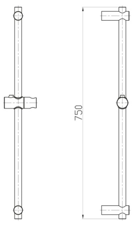 Душевая штанга, нержавеющая сталь, круглое сечение BelBagno BB-SAC-IN