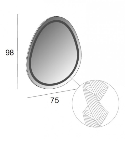 Зеркало со встроенной LED подсветкой Cezares 44777