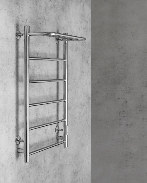 Полотенцесушитель электрический Chromix Bazel 50x80 П5 Cr с полкой Полотенцесушитель электрический Chromix Bazel 50x80 П5 Cr с полкой