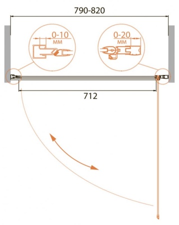 Душевая дверь в нишу CEZARES RELAX-B-1 RELAX-B-1-90-P-Bi-R