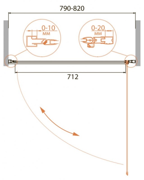 Душевая дверь в нишу CEZARES RELAX-B-1 RELAX-B-1-90-P-Bi-R