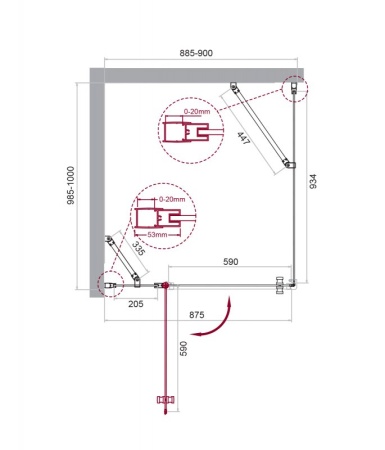 Душевой уголок BELBAGNO ETNA-AH-12 ETNA-AH-12-120/100-C-Cr