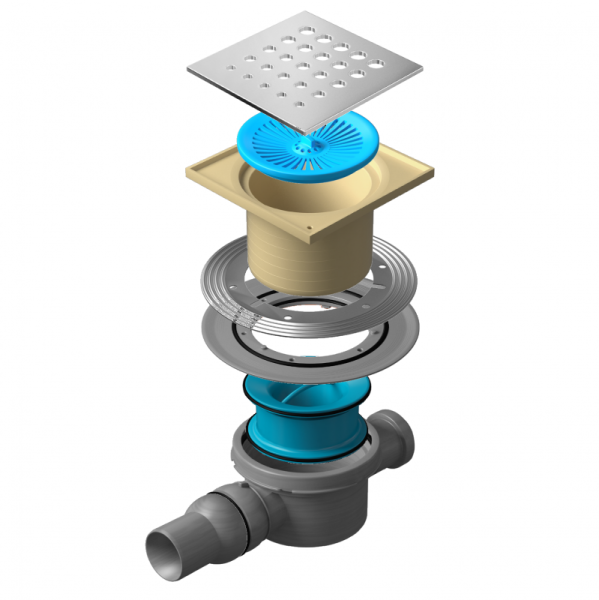 Точечный трап 150х150 мм Confluo Standard Vertical Drops,металл с перфорацией Drops (Капли), без рам