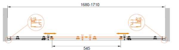 Душевая шторка на ванну CEZARES ECO-O-VF-2 ECO-O-VF-2-170/145-P-Cr