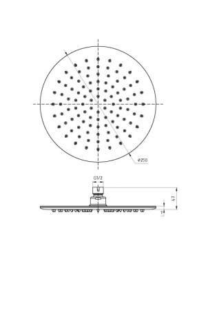 Верхний душ 25 см Cezares CZR-C-SPIC-25