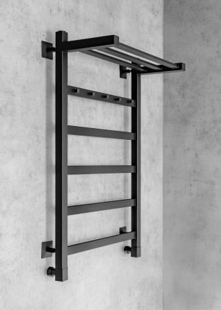 Полотенцесушитель водяной Chromix Granada 50x80 П5 MB с крючками и верхней полкой