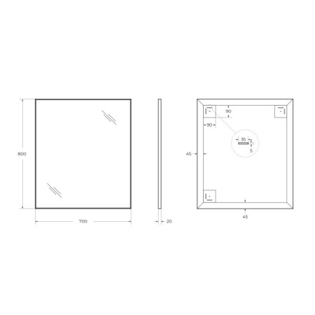 Зеркало BelBagno SPC-AL-1000-800 Nero