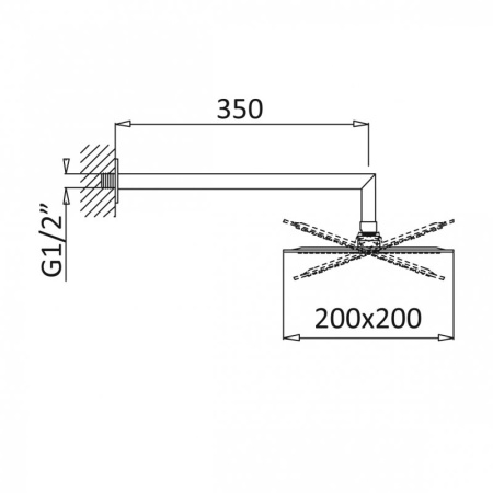 Верхний душ CEZARES PORTA-TDDQ-30-01