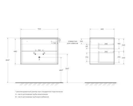 Открытая полка, металл, 35х20х35 Cezares 40386