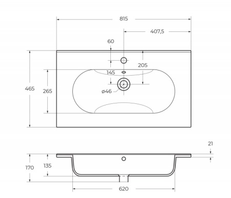 Столешница из керамогранита BelBagno KEP-80-BO-W0 Bianco Opaco