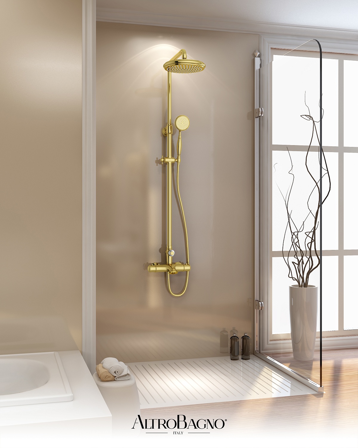 Душевая система с термостатом AltroBagno Beatrice 030408 Or