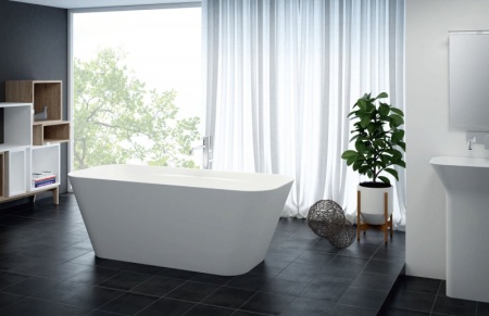 Напольная раковина из литьевого мрамора Cezares TITAN-SQUARE-50-38-90-LVB-FS