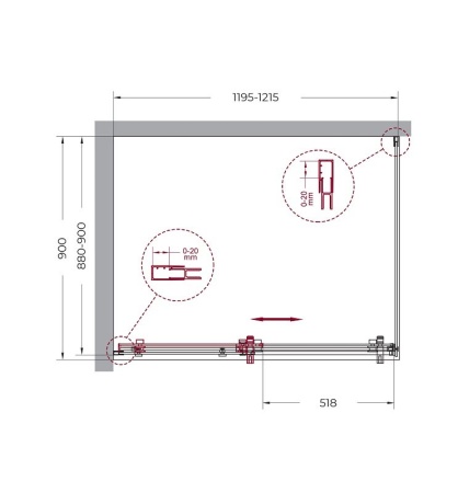 Душевой уголок BELBAGNO MARINO-AH-1 MARINO-AH-1-110/90-C-Cr
