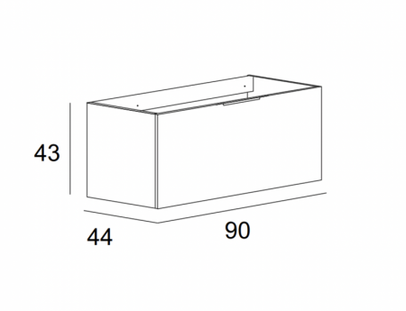 Тумба подвесная под раковину с выдвижным ящиком Cezares 55384