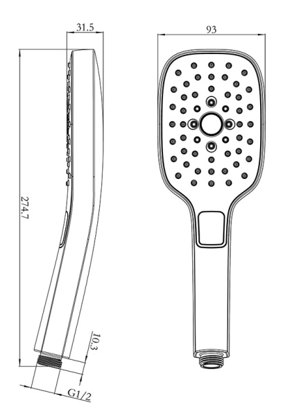 Душевая лейка AltroBagno HS 070801 Cr