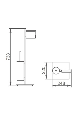 Стойка с туалетным ершиком и бумагодержателем AltroBagno FS 083304 Cr