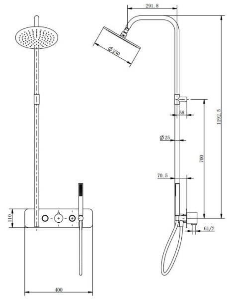 Душевая стойка CEZARES MOON-CD-TA200-01
