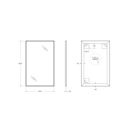 Зеркало BelBagno SPC-AL-1000-800 Nero