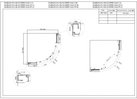 Душевой уголок CEZARES GIUBILEO-R-2-80-SCORREVOLE-CP-Cr