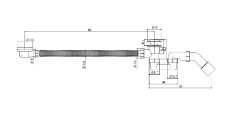 Слив-перелив для ванны AltroBagno BD 070304 RaSp