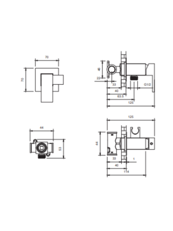 Встраиваемый гигиенический душ AltroBagno BM 060121 GrMt