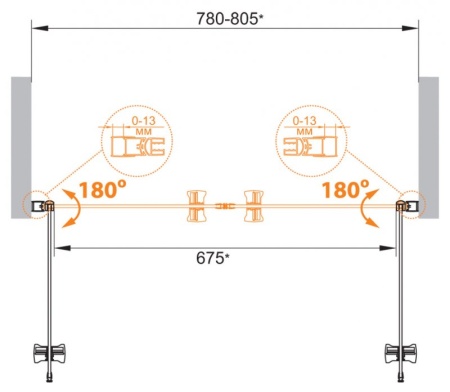 Душевая дверь CEZARES ECO-O-B-2-80-C-Cr Душевая дверь CEZARES ECO-O-B-2-80-C-Cr