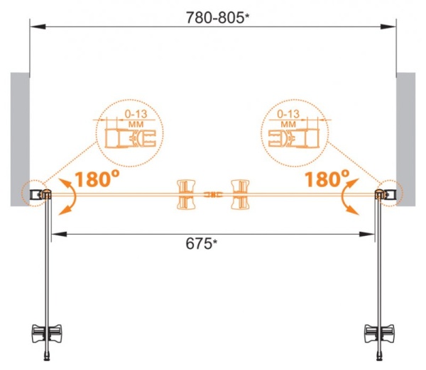 Душевая дверь CEZARES ECO-O-B-2-90-P-Cr