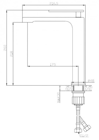 Смеситель для накладной раковины CEZARES MOMENTO-LC-01-W0