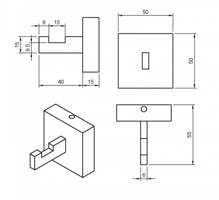 Крючок Cezares PRIZMA-HK1-NOP