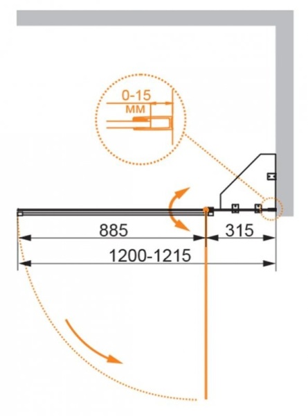 Шторка на ванну CEZARES ECO-O-V-12-120/140-C-Cr