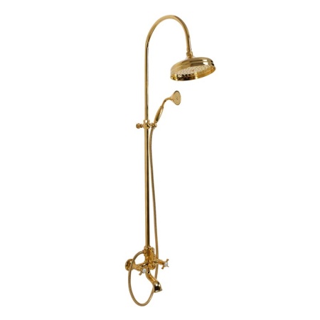 Душевая стойка со смесителем для ванны, верхним и ручным душем, 20 см Cezares LORD-CVD-03/24-M