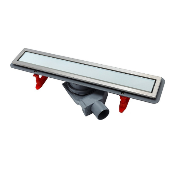 Линейный трап 650 мм CONFLUO PREMIUM WITH WHITE GLASS LINE, двухсторонняя модель PESTAN 13000283