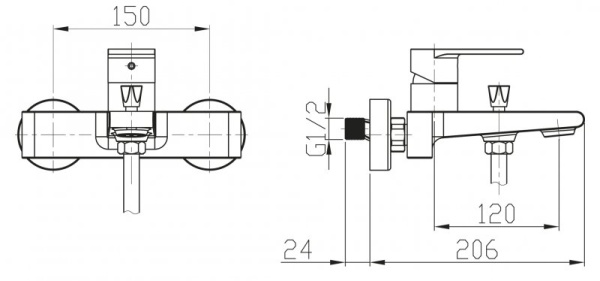 Смеситель для ванны и душа BelBagno NOVA NOV-VASM-IN Смеситель для ванны и душа BelBagno NOVA NOV-VASM-IN