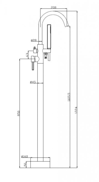 Напольный смеситель BelBagno NOVA NOV-FMT-NERO