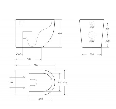 Чаша приставного унитаза BelBagno SFERA-R BB2141CBR Чаша приставного унитаза BelBagno SFERA-R BB2141CBR