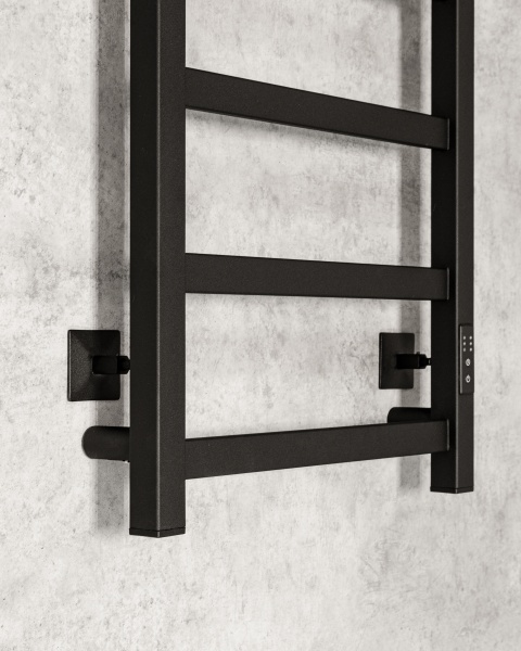 Полотенцесушитель электрический Chromix Porto 40x80 П6 MB с сухим теном с крючками универсальное под Полотенцесушитель электрический Chromix Porto 40x80 П6 MB с сухим теном с крючками универсальное под