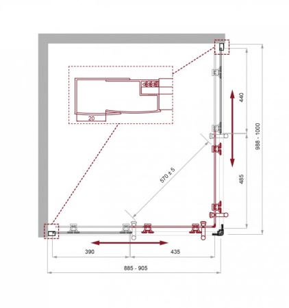 Душевой уголок BELBAGNO UNO-195-AH-2 UNO-195-AH-2-120/90-C-Cr Душевой уголок BELBAGNO UNO-195-AH-2 UNO-195-AH-2-120/90-C-Cr