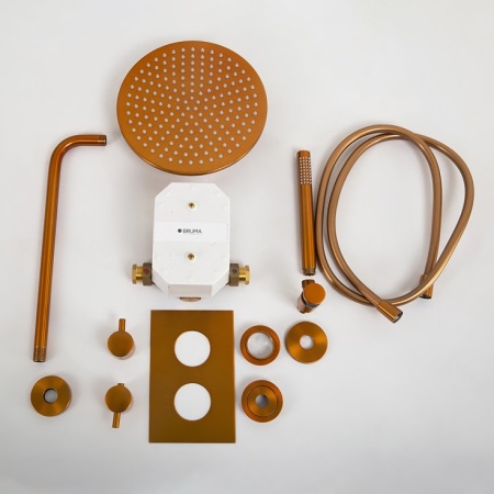 Душевая система с термостатическим смесителем и дивиатором для верхнего и ручного душа, верхний душ 