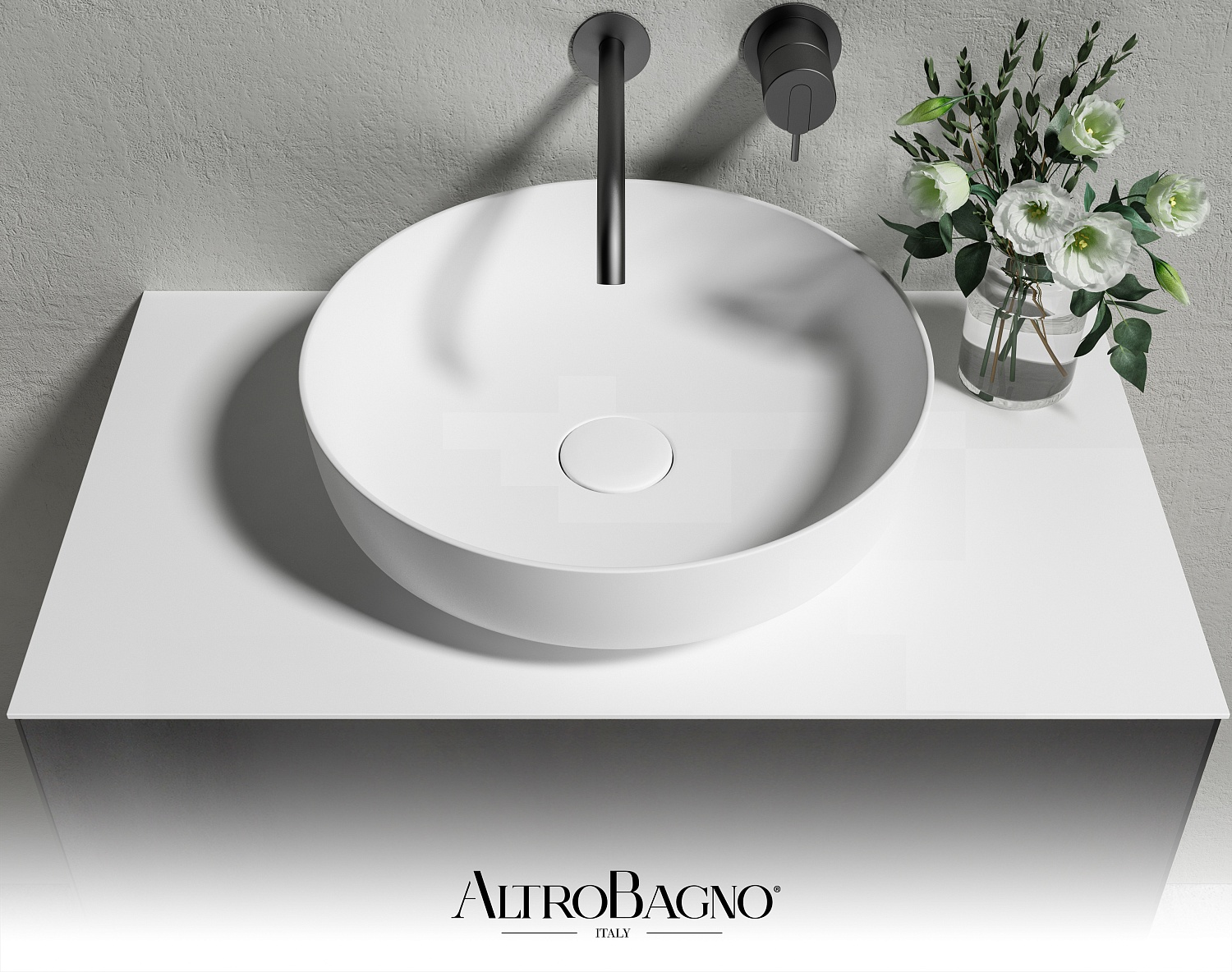 Тумба с раковиной AltroBagno Calabria 800 Matte black