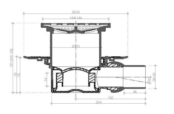 Душевой трап Pestan Confluo Standard Drops 1 Mask Gold Cezares 13000148