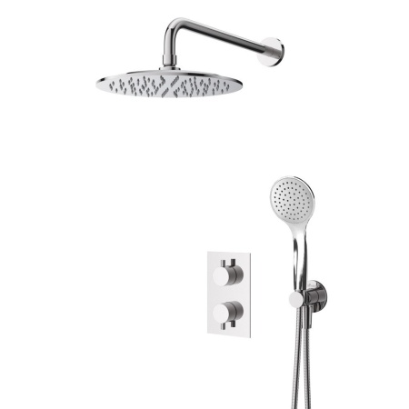 Душевая система с термостатическим смесителем и дивиатором для верхнего и ручного душа, верхний душ 