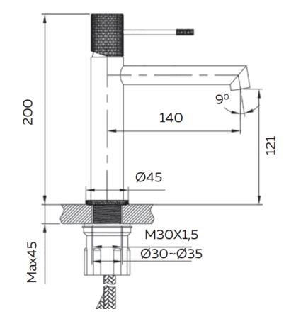 Смеситель для раковины AltroBagno Intento 0132 BiOp