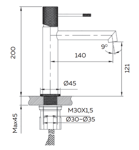 Смеситель для раковины AltroBagno Intento 0132 BiOp