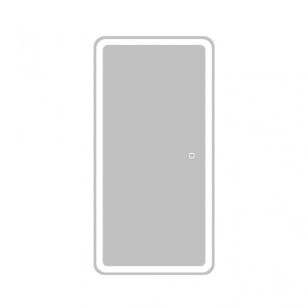 Зеркальный шкаф с одной распашной дверцей, с двумя стеклянными полками, со встроенной подсветкой и и