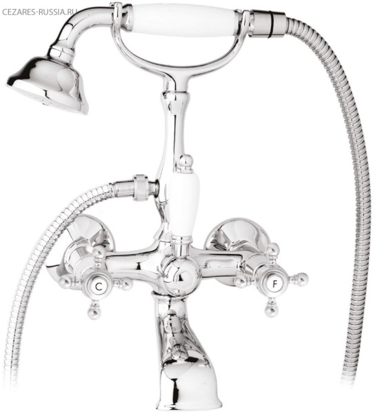 Смеситель для ванны с ручным душем Cezares GOLF-VD-03/24-M