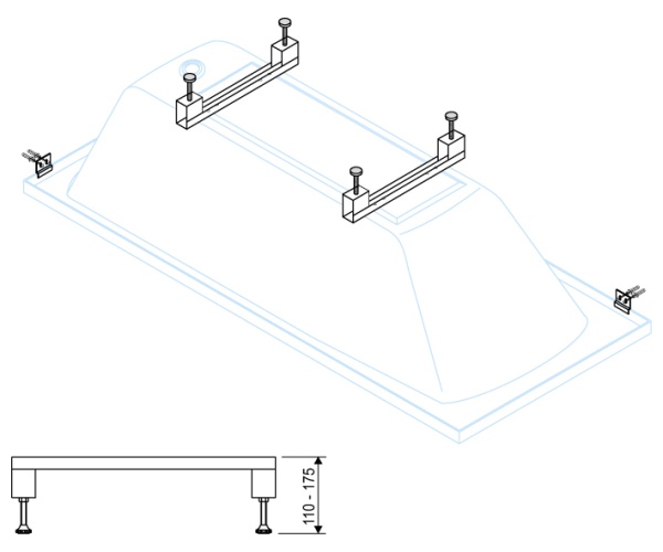 Универсальный комплект ног для прямоугольных акриловых ванн CEZARES LEG-KIT-100 Универсальный комплект ног для прямоугольных акриловых ванн CEZARES LEG-KIT-100