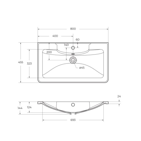 База под раковину подвесная BelBagno ACQUA-800-2C-SO-RVB