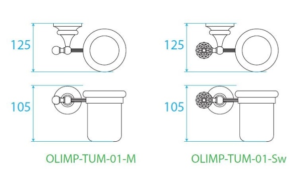 Стакан подвесной, золото Cezares OLIMP-TUM-03/24-M